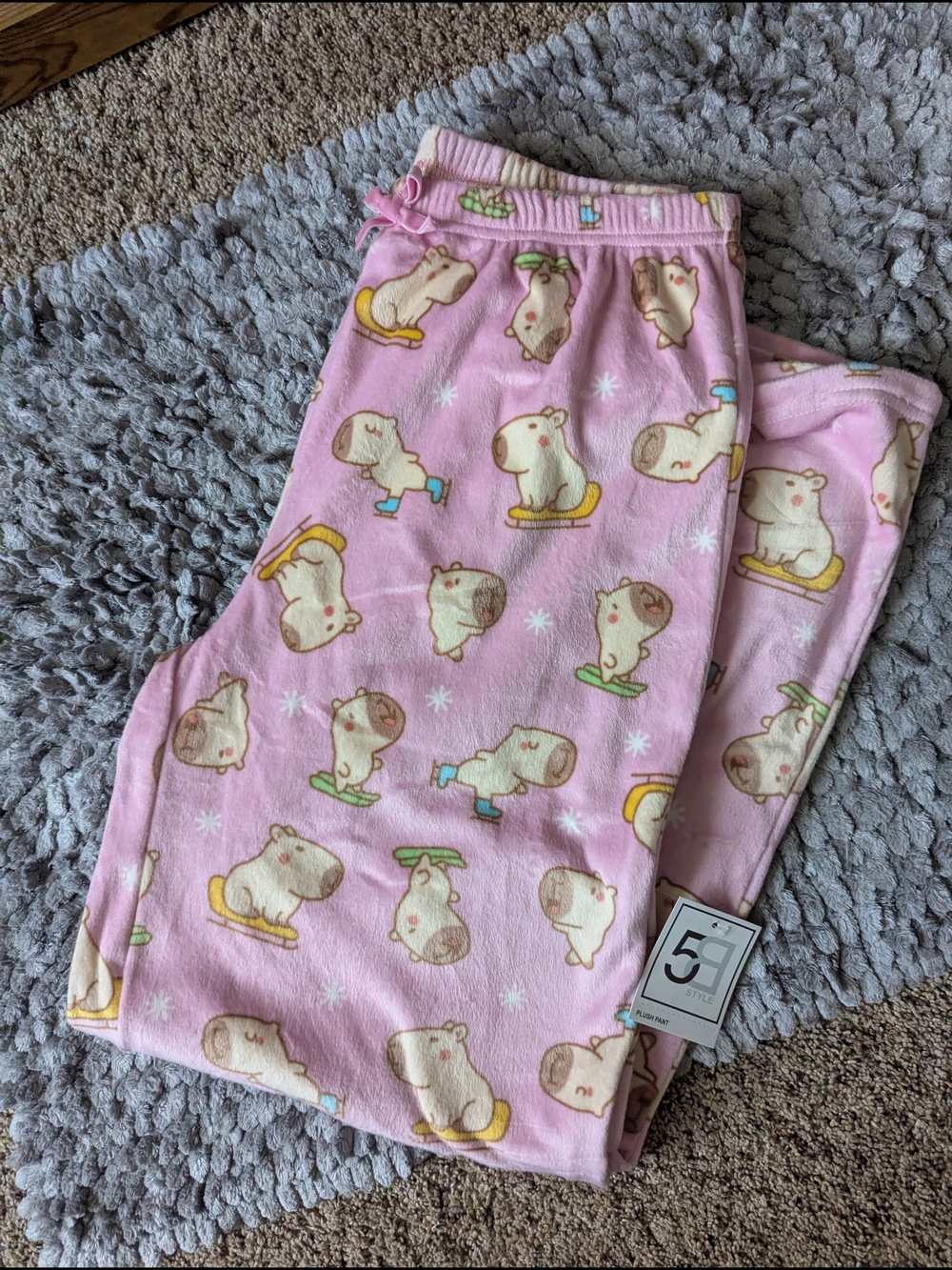 Pink Print Capybara Pajama Pants - Cozy Sleepwear